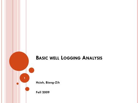 Basic well Logging Analysis