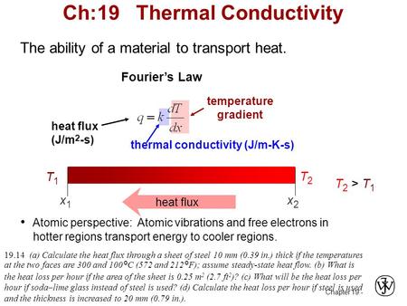Ch:19 Thermal Conductivity