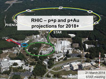1 RHIC – p+p and p+Au projections for 2018+ 21 March 2014 STAR meeting.