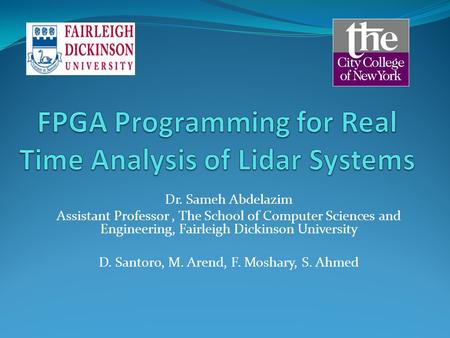 FPGA Programming for Real Time Analysis of Lidar Systems