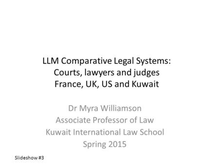 Dr Myra Williamson Associate Professor of Law
