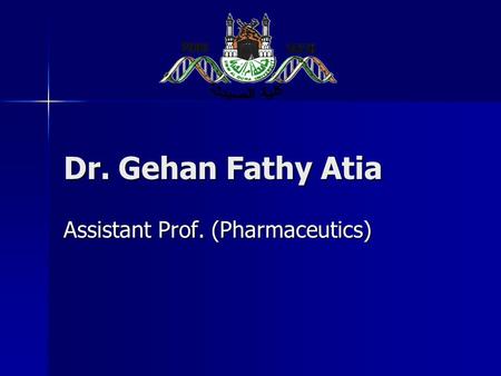 Assistant Prof. (Pharmaceutics)