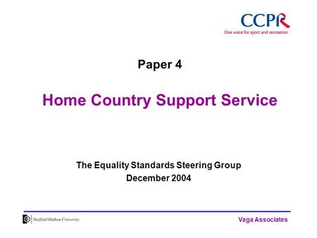 Vaga Associates Paper 4 Home Country Support Service The Equality Standards Steering Group December 2004.