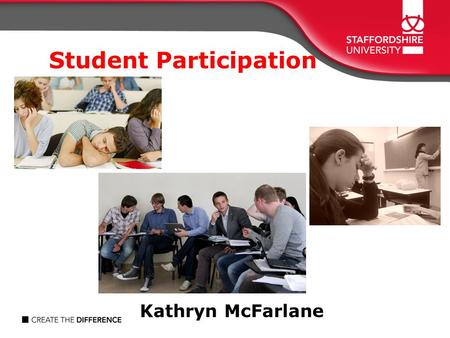 Student Participation Kathryn McFarlane. Aims Revisit underpinning theories relevant to student participation Generate discussion…..