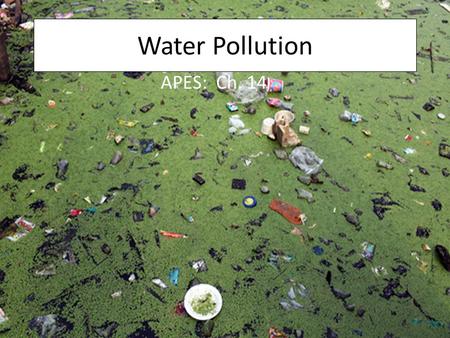 Water Pollution APES: Ch. 14.