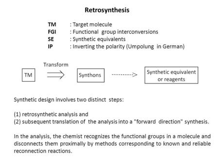Retrosynthesis TM : Target molecule