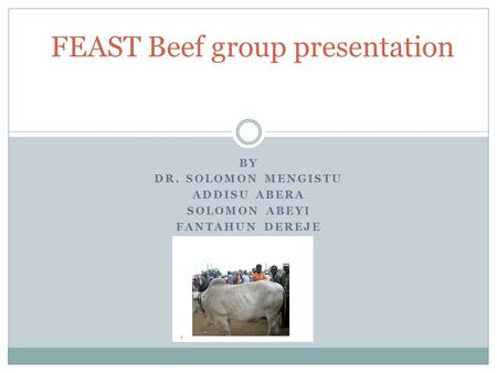 BY DR. SOLOMON MENGISTU ADDISU ABERA SOLOMON ABEYI FANTAHUN DEREJE FEAST Beef group presentation.