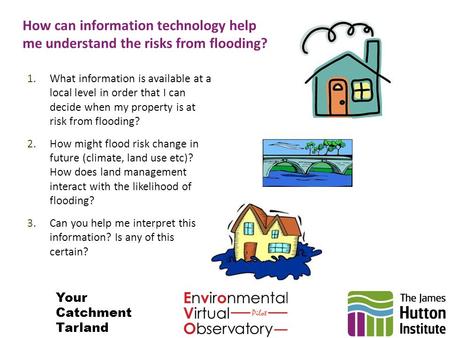 How can information technology help me understand the risks from flooding? 1.What information is available at a local level in order that I can decide.