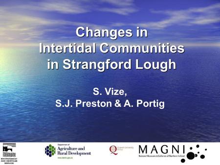Changes in Intertidal Communities in Strangford Lough S. Vize, S.J. Preston & A. Portig.