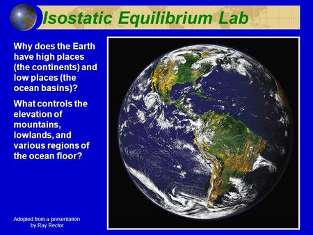 Isostatic Equilibrium Lab