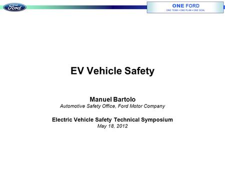 Electric Vehicle Safety Technical Symposium