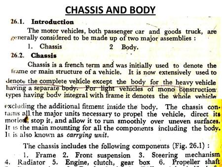 CHASSIS AND BODY.