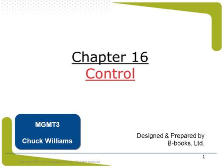 Chapter 16 Control MGMT3 Chuck Williams
