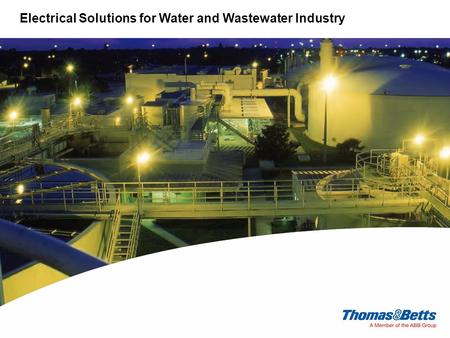 Electrical Solutions for Water and Wastewater Industry.