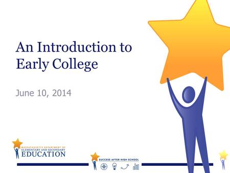 An Introduction to Early College June 10, 2014. 2 Today’s Presenters  Nyal Fuentes, ESE  Dr. Nancy Hoffmann, Jobs for the Future  Dr. Susan Grolnic,