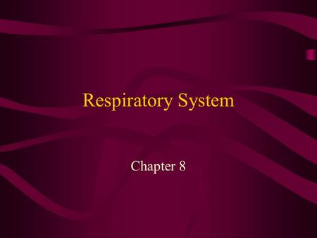 Respiratory System Chapter 8. Functions of the Respiratory System Breathing process Exchange of Oxygen and Carbon Dioxide Enable speech production.