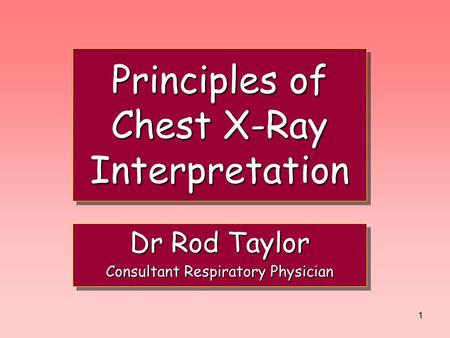 Principles of Chest X-Ray Interpretation