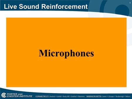 1 Live Sound Reinforcement Microphones. 2 Live Sound Reinforcement A microphone is a transducer that changes sound waves into electrical signals and there.