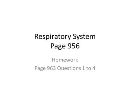 Respiratory System Page 956
