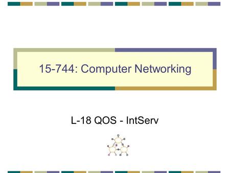 15-744: Computer Networking L-18 QOS - IntServ. QOS & IntServ QOS IntServ Architecture Assigned reading [She95] Fundamental Design Issues for the Future.