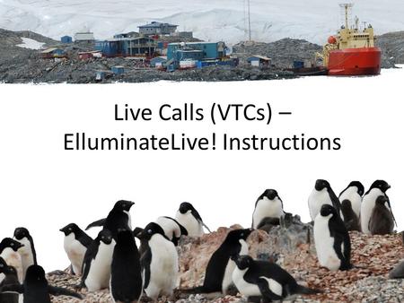 Live Calls (VTCs) – ElluminateLive! Instructions.