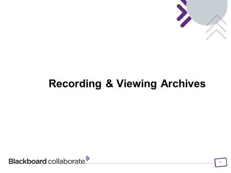 1 Recording & Viewing Archives. 2 Objectives: Identify the steps for starting, pausing and stopping the session recorder Identify the visual and auditory.
