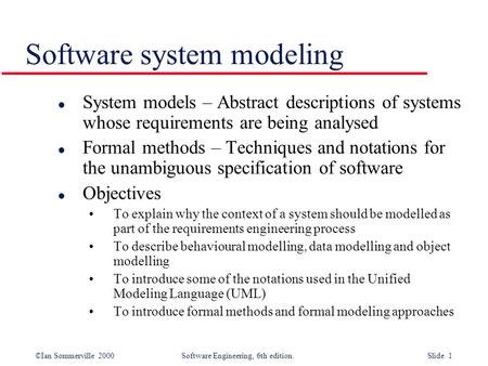 Software system modeling