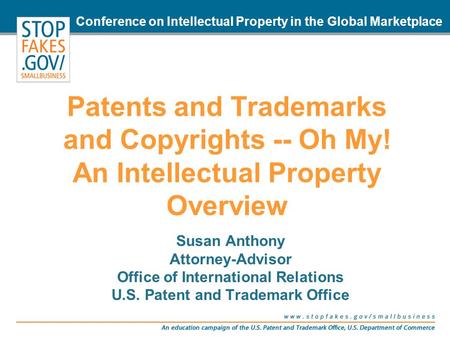 Office of International Relations U.S. Patent and Trademark Office