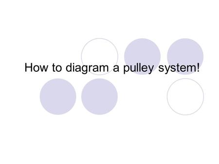 How to diagram a pulley system!. Anchor point The anchor point should be a solid black box fixed to a surface.