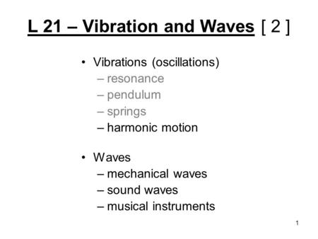 L 21 – Vibration and Waves [ 2 ]