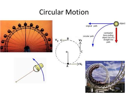 Circular Motion. Circular Motion: Description & Causes Circular motion is motion along a circular path due to the influence of a centripetal force. [Note: