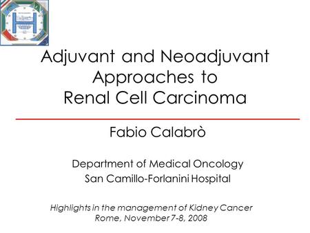 Adjuvant and Neoadjuvant Approaches to Renal Cell Carcinoma