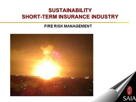 SUSTAINABILITY SHORT-TERM INSURANCE INDUSTRY FIRE RISK MANAGEMENT.