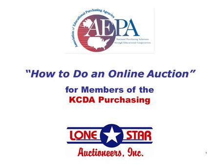 1 “How to Do an Online Auction” for Members of the KCDA Purchasing.