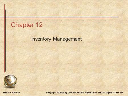 Chapter 12 Inventory Management