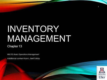 Inventory Management Chapter 13