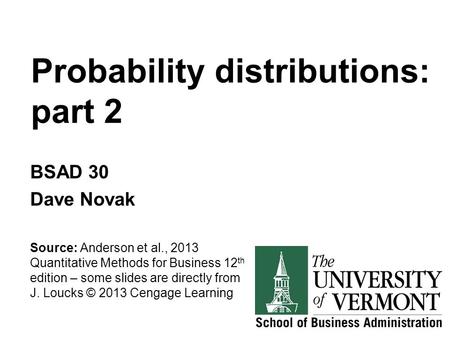 Probability distributions: part 2