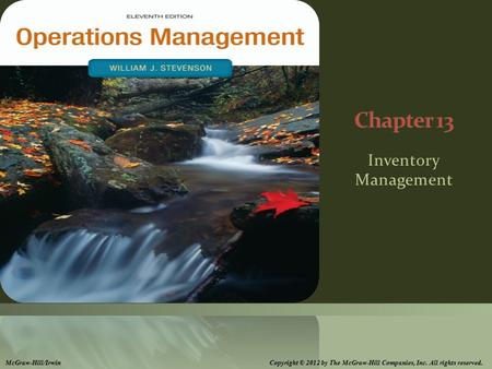 Chapter 13 Inventory Management McGraw-Hill/Irwin