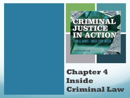 Chapter 4 Inside Criminal Law