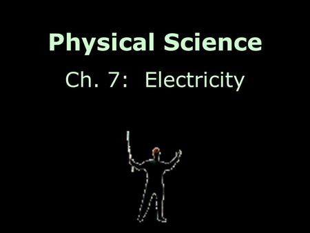 Physical Science Ch. 7: Electricity.