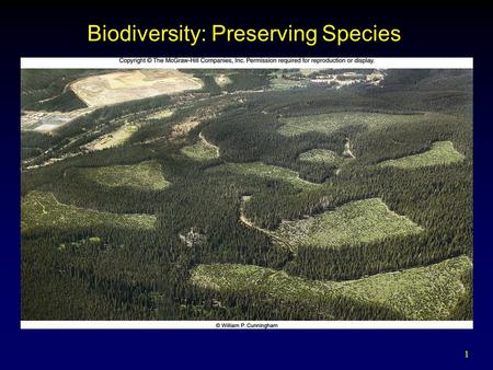 1 Biodiversity: Preserving Species. 2 Outline Biodiversity and the Species Concept  Varied Definitions Benefits of Biodiversity Threats to Biodiversity.