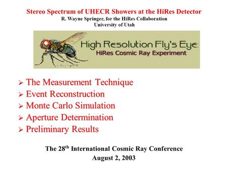 Stereo Spectrum of UHECR Showers at the HiRes Detector  The Measurement Technique  Event Reconstruction  Monte Carlo Simulation  Aperture Determination.