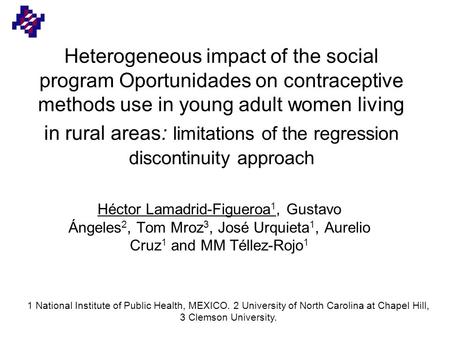 Heterogeneous impact of the social program Oportunidades on contraceptive methods use in young adult women living in rural areas: limitations of the regression.