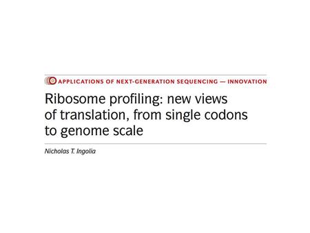 Ribosome footprinting