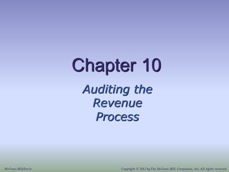 Auditing the Revenue Process