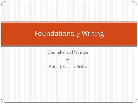 Foundations of Writing