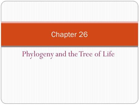 Phylogeny and the Tree of Life