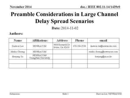 Preamble Considerations in Large Channel Delay Spread Scenarios
