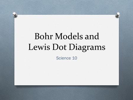 Bohr Models and Lewis Dot Diagrams Science 10. Niels Bohr.