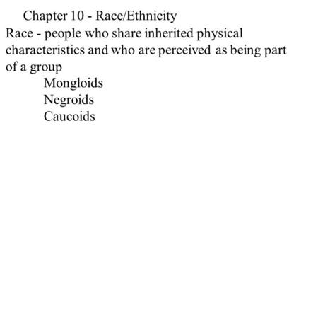 Chapter 10 - Race/Ethnicity